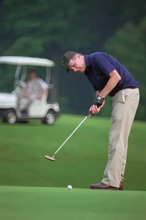 Framed Print : George Bush Playing Golf Framed Print : George Bush Playing Golf