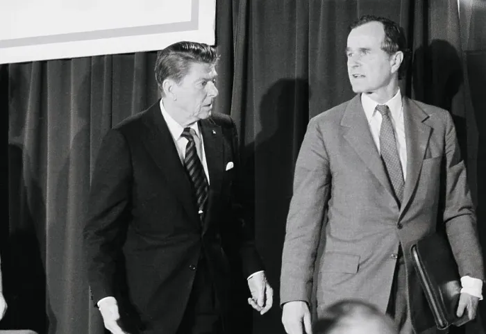 Framed Print : George Bush and Ronald Reagan Framed Print : George Bush and Ronald Reagan