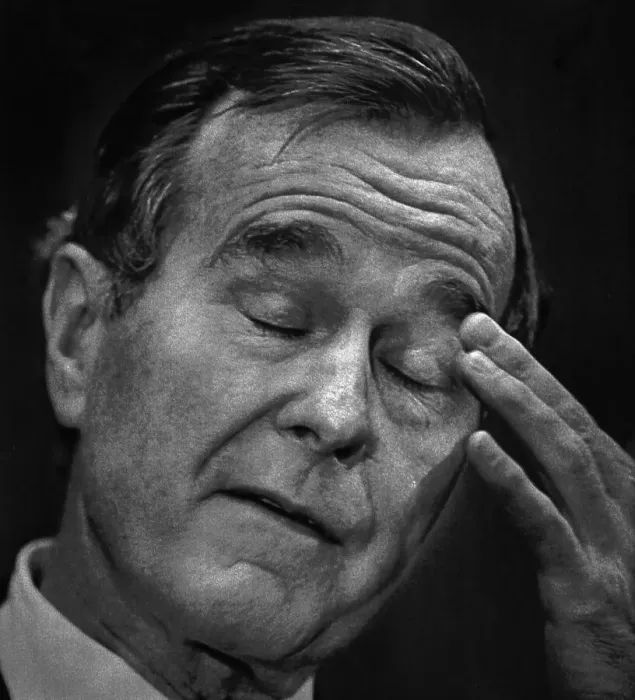 Framed Print : George Bush Rubbing His Eye Framed Print : George Bush Rubbing His Eye
