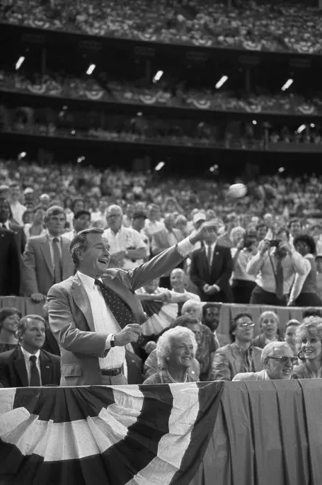 Framed Print : George Bush Throwing a Baseball Framed Print : George Bush Throwing a Baseball