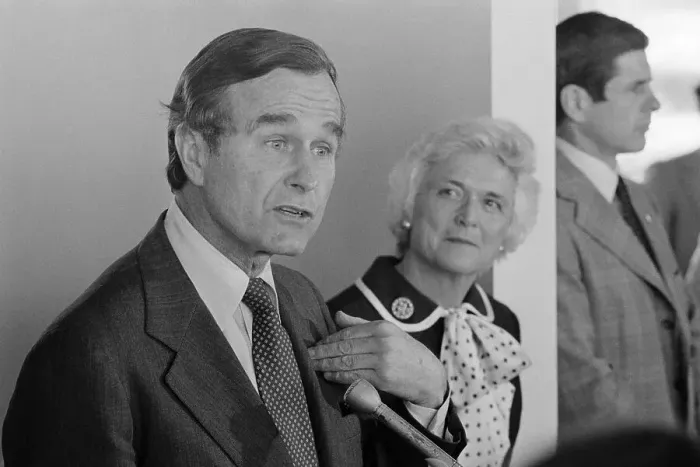Framed Print : George Bush with His Wife Framed Print : George Bush with His Wife