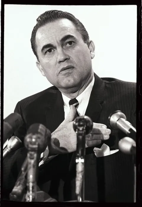 Framed Print : George C. Wallace Pausing at Microphones Framed Print : George C. Wallace Pausing at Microphones