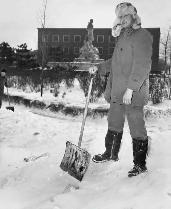 Framed Print : George Cooke, Snow Shovel At The Ready Framed Print : George Cooke, Snow Shovel At The Ready