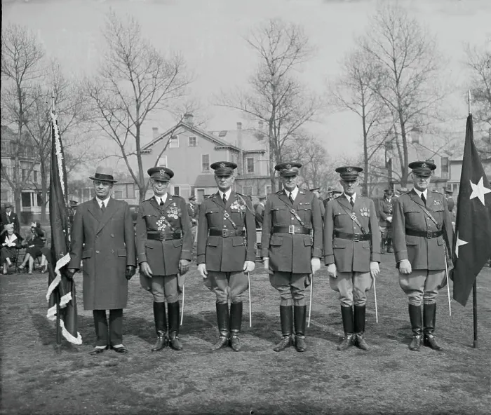 Framed Print : George Dern with Army Officials Framed Print : George Dern with Army Officials