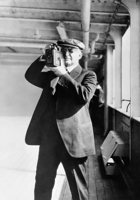 Framed Print : George Eastman Taking Pictures