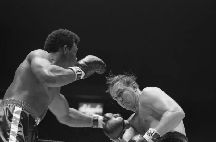 Framed Print : George Foreman and Chuck Wepner Framed Print : George Foreman and Chuck Wepner