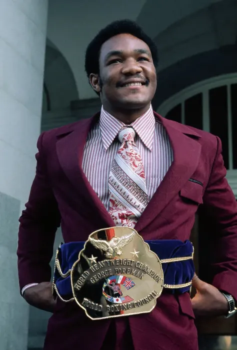 Framed Print : George Foreman Holding Belt Framed Print : George Foreman Holding Belt