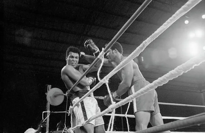 Framed Print : George Foreman Punching Muhammad Ali by the Ropes Framed Print : George Foreman Punching Muhammad Ali by the Ropes