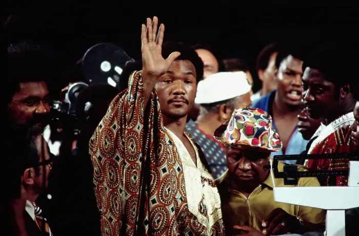 Framed Print : George Foreman Waving During Weigh-In Framed Print : George Foreman Waving During Weigh-In