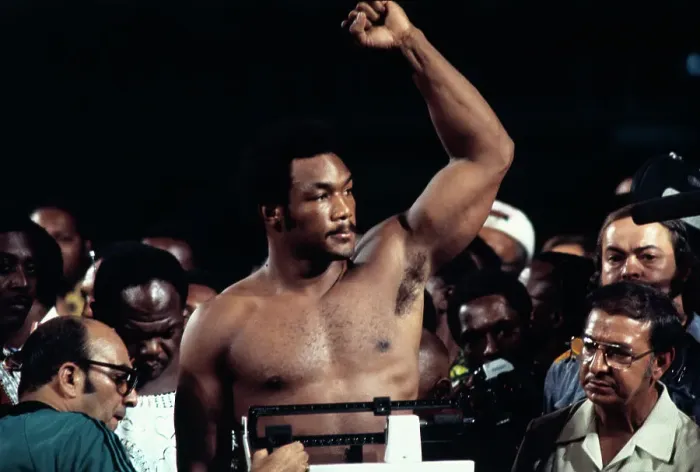 Framed Print : George Foreman Waving During Weigh-In Framed Print : George Foreman Waving During Weigh-In