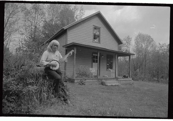 Framed Print : George Gardner Standing in Front of His Home