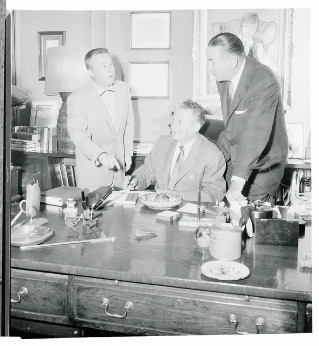 Framed Print : George Gobel with His Manager and Don Hartman Framed Print : George Gobel with His Manager and Don Hartman