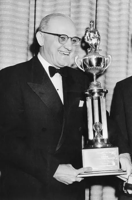 Framed Print : George Halas Holding Trophy Framed Print : George Halas Holding Trophy