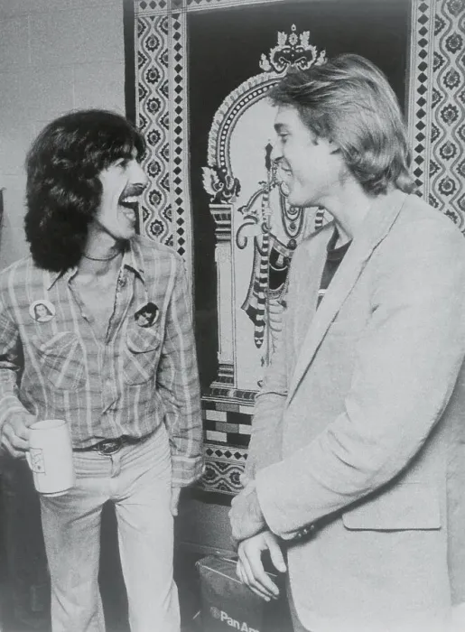 Framed Print : George Harrison with Important Fan Framed Print : George Harrison with Important Fan
