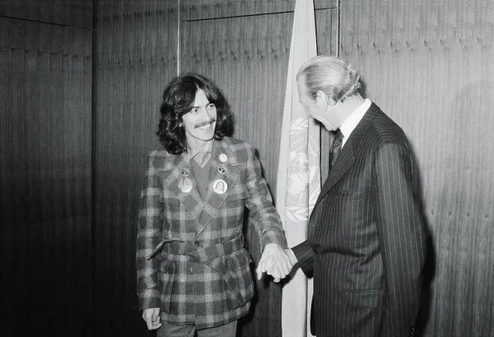 Framed Print : George Harrison Meeting Kurt Waldheim Framed Print : George Harrison Meeting Kurt Waldheim