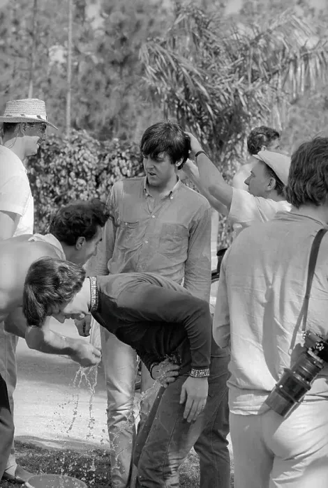 Framed Print : George Harrison and Paul McCartney Preparing for Movie Framed Print : George Harrison and Paul McCartney Preparing for Movie
