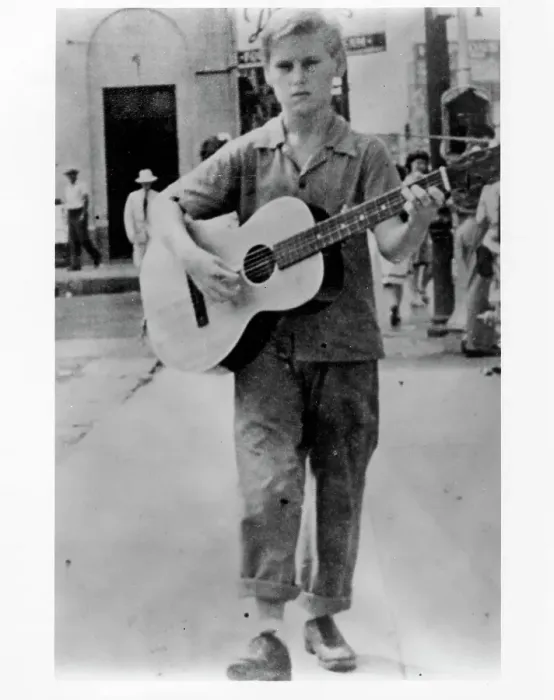 Framed Print : George Jones Busking As A Child Framed Print : George Jones Busking As A Child