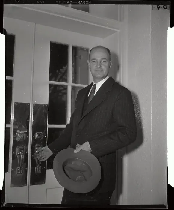 Framed Print : George Kennan Pausing at Door Framed Print : George Kennan Pausing at Door