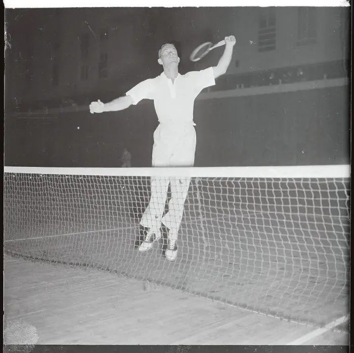 Framed Print : George Lott Playing Tennis Framed Print : George Lott Playing Tennis