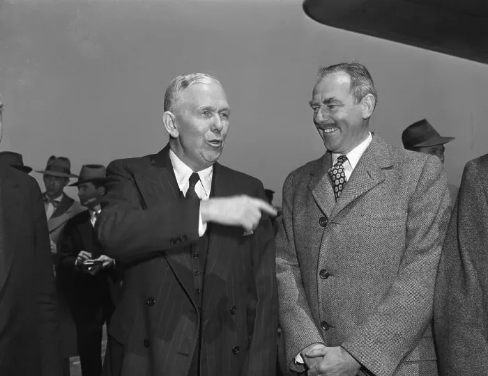 Framed Print : George Marshall Chatting with Dean Acheson Framed Print : George Marshall Chatting with Dean Acheson