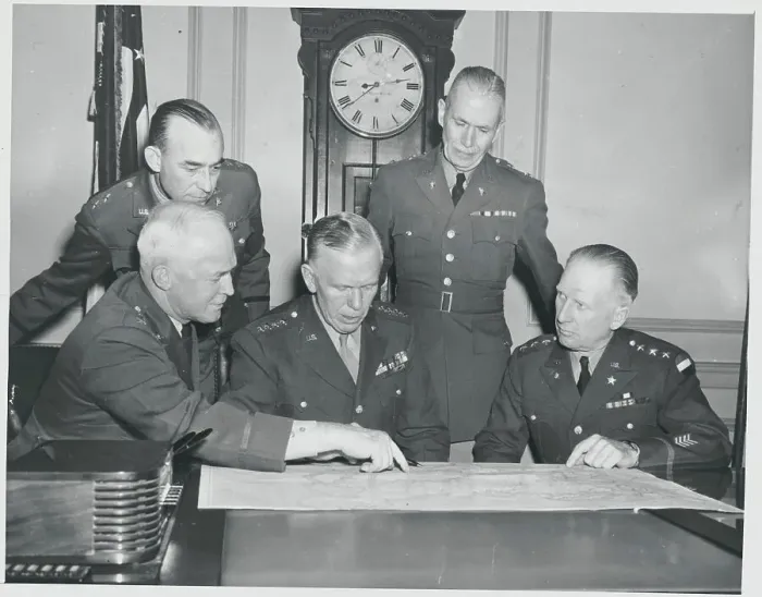 Framed Print : George Marshall and Staff Officers Framed Print : George Marshall and Staff Officers