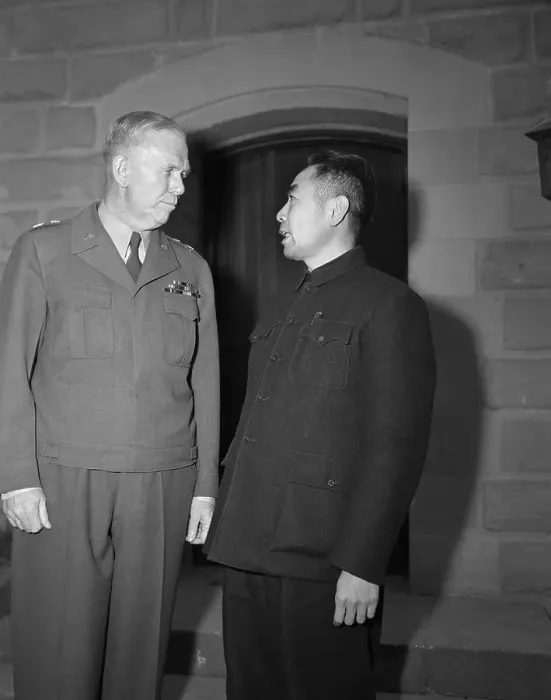 Framed Print : George Marshall Standing W / Chou En-Lai Framed Print : George Marshall Standing W / Chou En-Lai