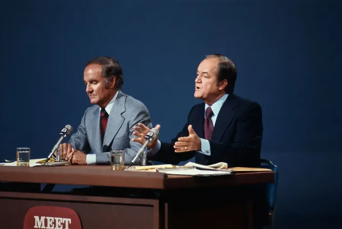 Framed Print : George McGovern and Hubert Humphrey on Meet the Press Framed Print : George McGovern and Hubert Humphrey on Meet the Press