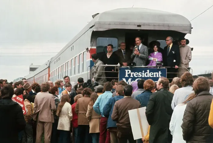 Framed Print : George McGovern Making Stop on Campaign Tour Framed Print : George McGovern Making Stop on Campaign Tour