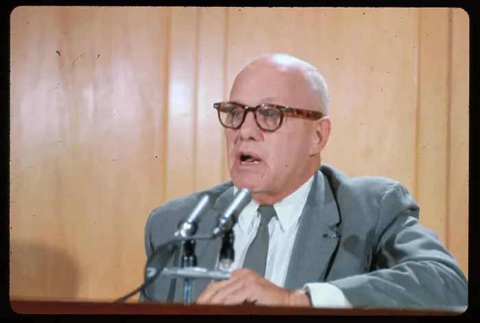 Framed Print : George Meany During a News Conference Framed Print : George Meany During a News Conference