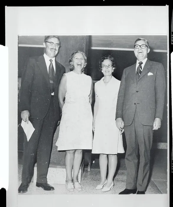 Framed Print : George Moore and Cleo Noel Jr. Posing with Their Wives Framed Print : George Moore and Cleo Noel Jr. Posing with Their Wives