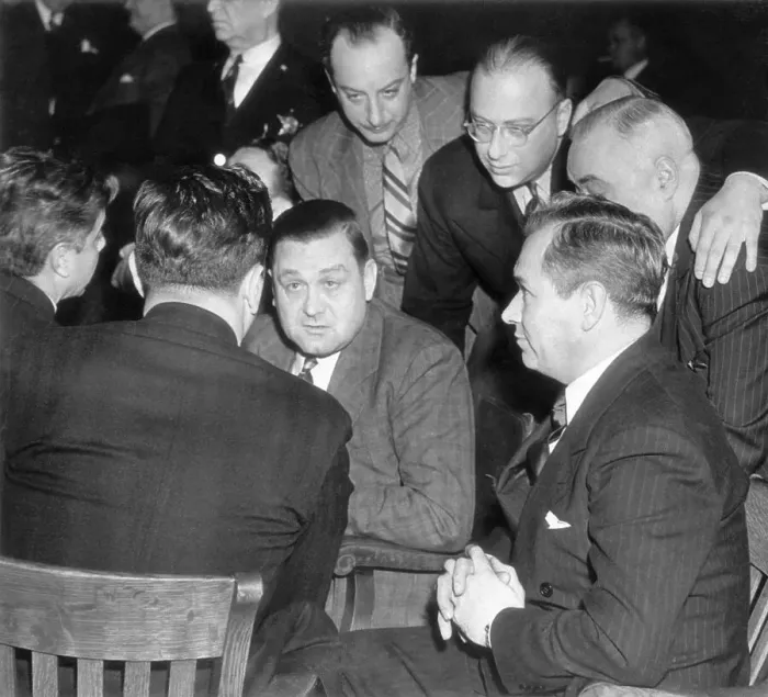 Framed Print : George Moran with Defense Team in Court Room Framed Print : George Moran with Defense Team in Court Room