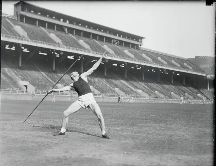 Framed Print : George Munger Throwing Javelin Framed Print : George Munger Throwing Javelin