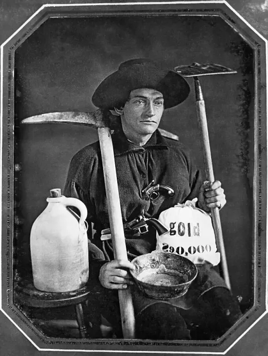 Framed Print : George Northrop Posing as Gold Miner