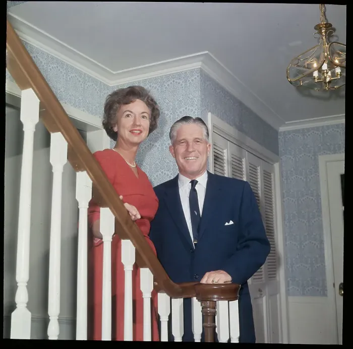 Framed Print : George Romney and Wife Smiling Framed Print : George Romney and Wife Smiling
