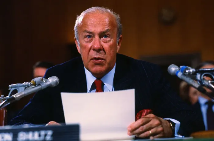 Framed Print : George Shultz Addressing Committee Framed Print : George Shultz Addressing Committee