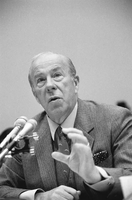 Framed Print : George Shultz at Iran-Contra Hearings Framed Print : George Shultz at Iran-Contra Hearings
