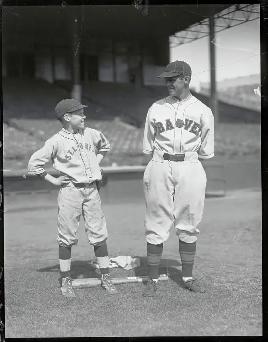 Framed Print : George Sisler Posing with Son Framed Print : George Sisler Posing with Son