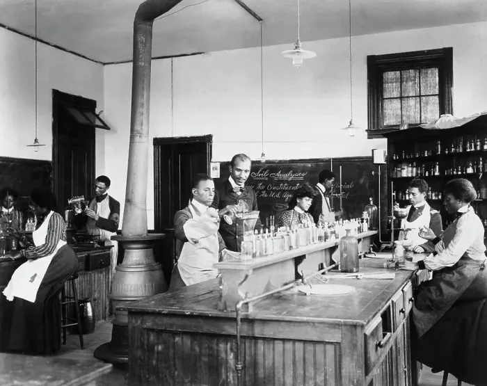 Framed Print : George W. Carver with Students