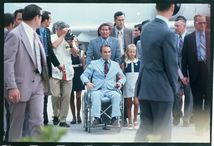 Framed Print : George Wallace Arriving at Airport Framed Print : George Wallace Arriving at Airport
