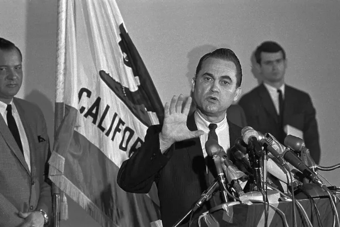 Framed Print : George Wallace Holding Press Conference Framed Print : George Wallace Holding Press Conference