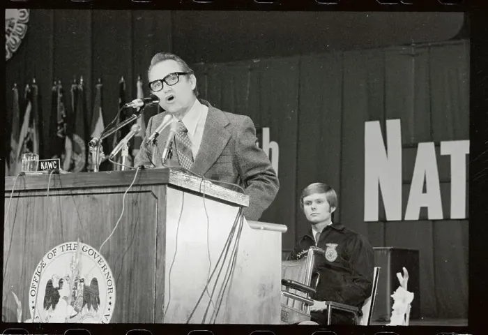 Framed Print : George Wallace Speaking at Podium Framed Print : George Wallace Speaking at Podium