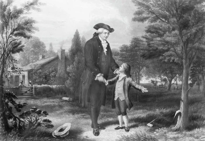 Framed Print : George Washington Admits To Chopping Tree