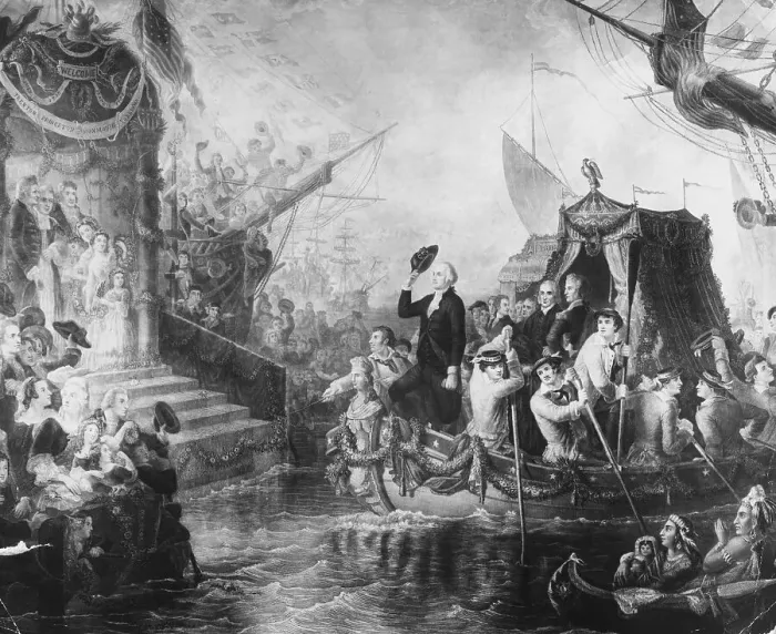 Framed Print : George Washington Arriving for his Inauguration