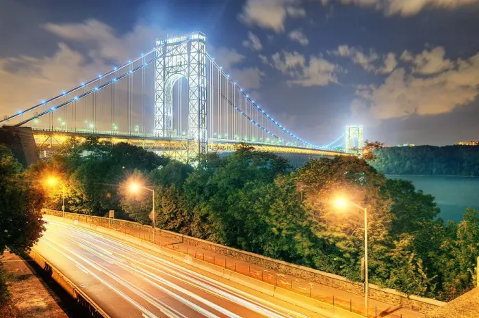 Framed Print : George Washington Bridge with beautiful lights Framed Print : George Washington Bridge with beautiful lights