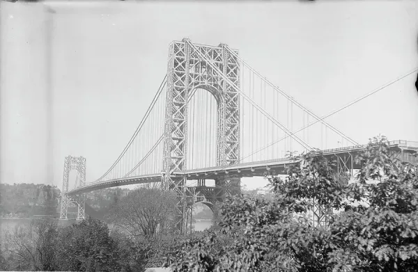 New York: Jersey End Of Bridge Print, Hudson River Art