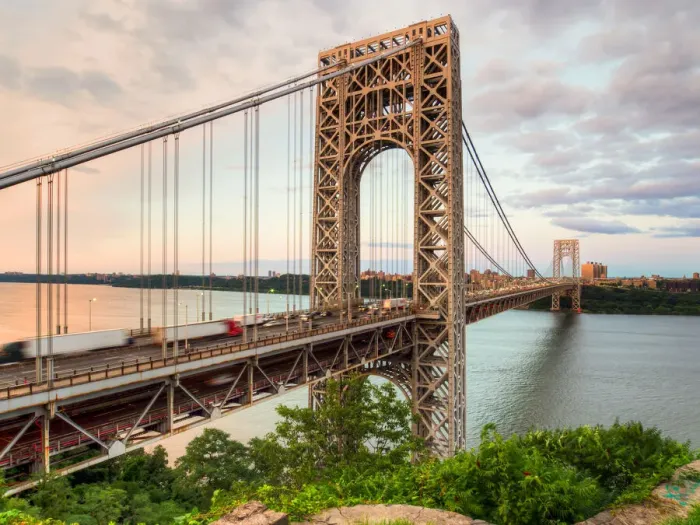 Framed Print : George Washington Bridge sunset
