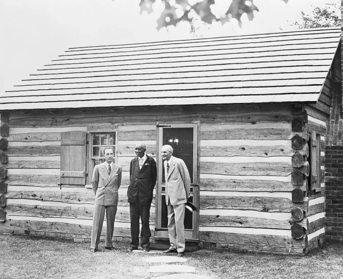 Framed Print : George Washington Carver Standing With Edsel and Henry Ford