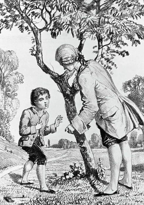 Framed Print : George Washington Chopping Cherry Tree Framed Print : George Washington Chopping Cherry Tree