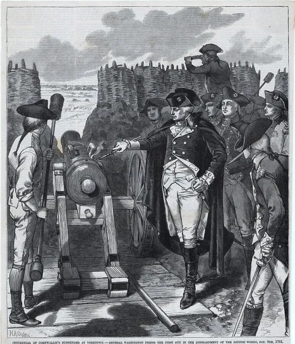 Framed Print : George Washington Firing First Cannon Framed Print : George Washington Firing First Cannon