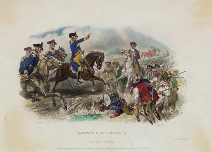 Framed Print : George Washington and His Men During Monmouth Battle Framed Print : George Washington and His Men During Monmouth Battle